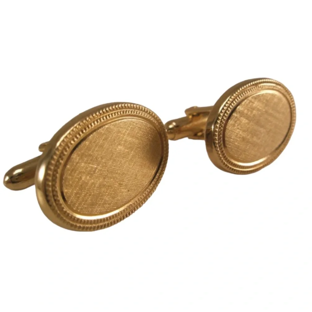 Oval Gold Tone Vintage AVON Cuff Links